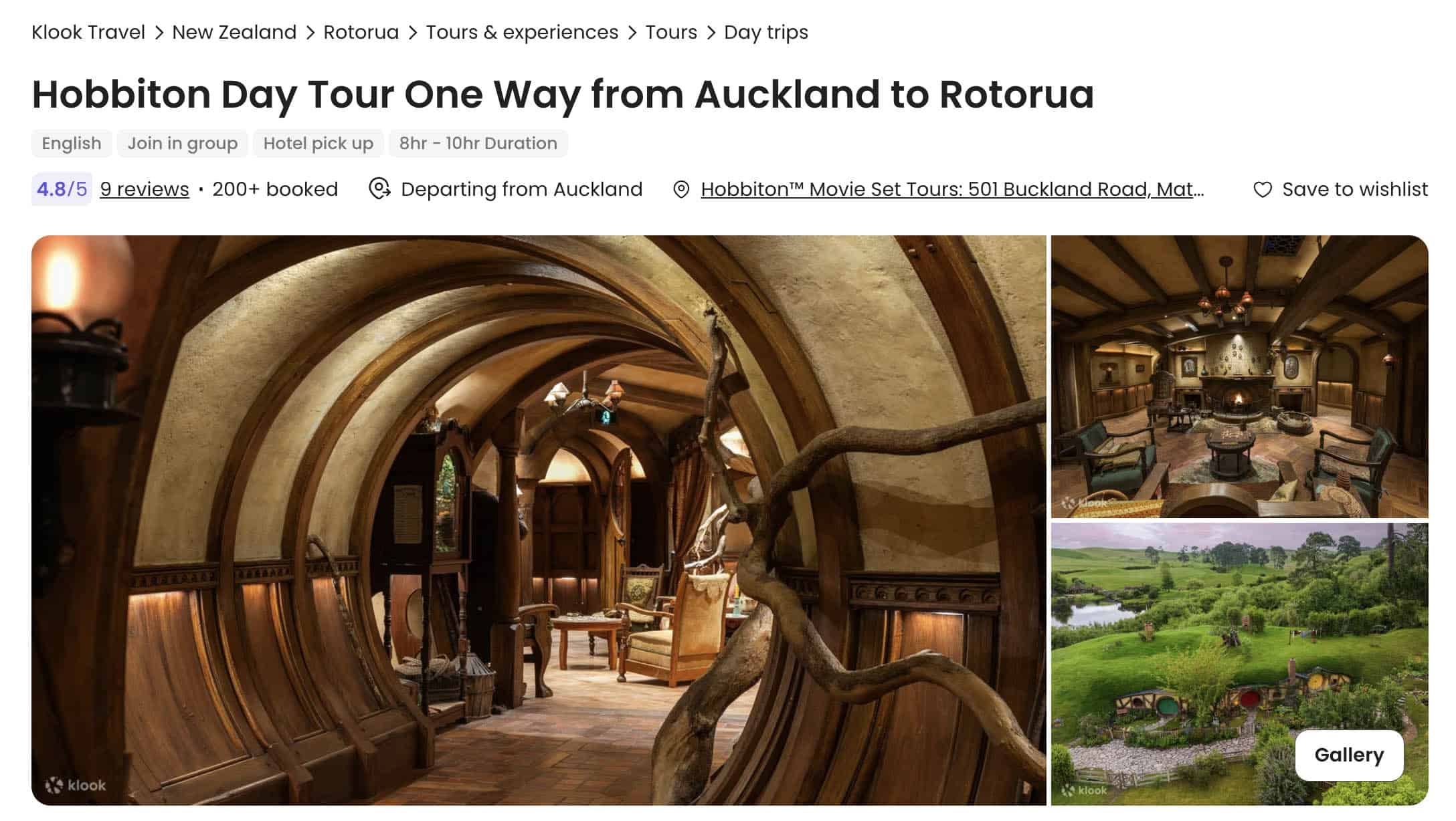 Auckland Hobbiton Rotorua One Way Tour