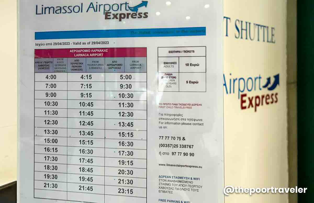 Limassol Airport Express Schedule
