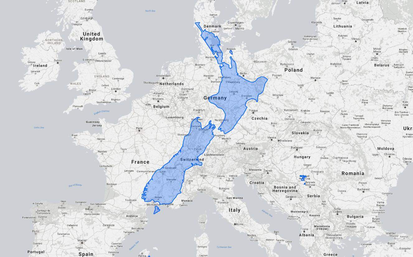 New Zealand Size Comparizon