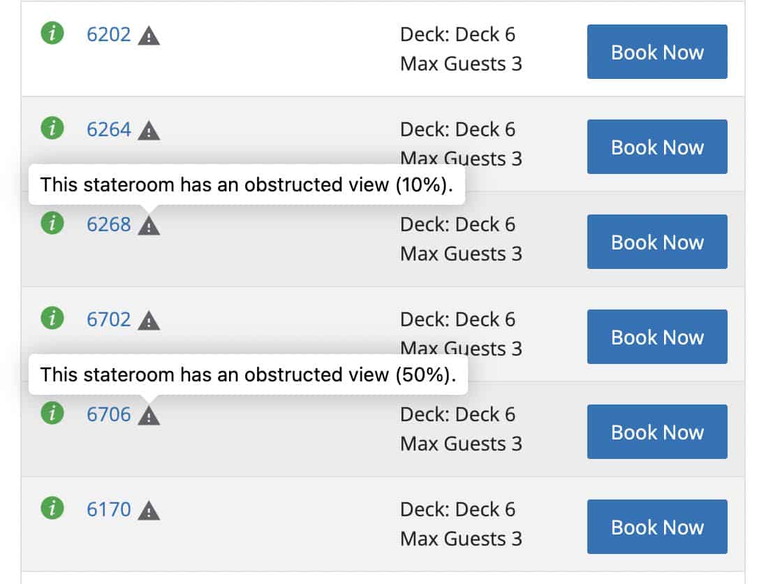 Obstructed Ocean View Balcony Room Percentage 2